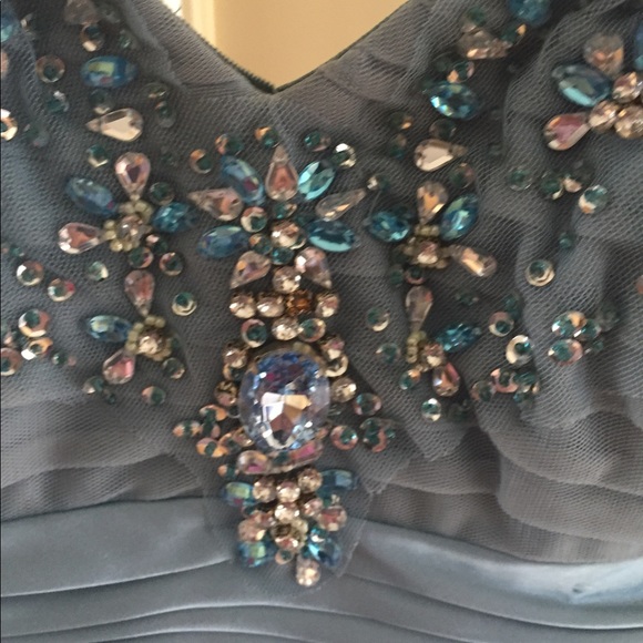 NEW WITH TAGS!! Never worn! Adrianna Papell Ice Blue Embellished Cocktail Dress - Picture 3 of 8